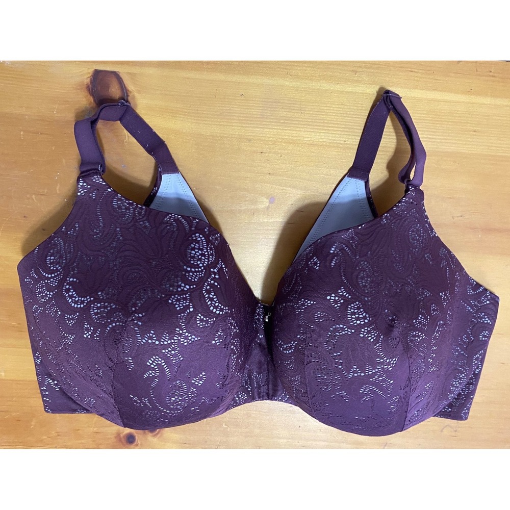 Calcique 44G Burgundy Lace Bra w/ Underwire